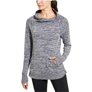 Athleta Heather Gray Techie Cowl Neck Sweatshirt